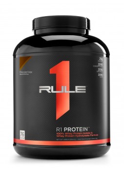 R1 Protein Whey Isolate/Hydrolysate, Rule 1 Proteins (76 Servings, Chocolate Fudge)